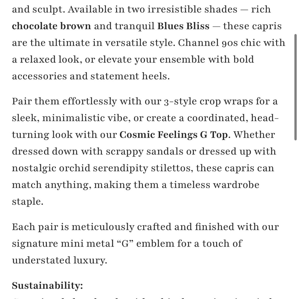 Blue Ruffled Capris - Picture 2 of 2